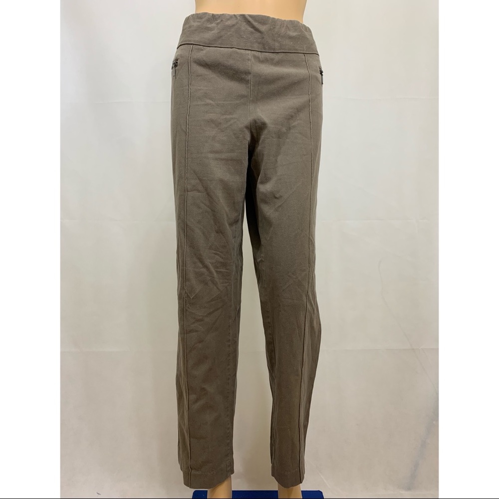 Talbots Brown Moto Zipper Dress Pants 14